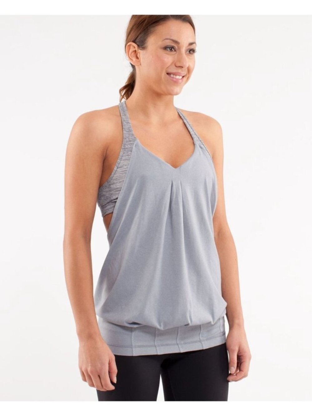 Lululemon Practice Freely Tank, sz 10, Heathered Fossil / Wee Are From Space
